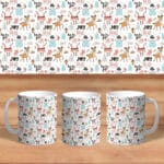 Merry Christmas Ho Ho Joy Snowman Reindeer White Pattern Hero